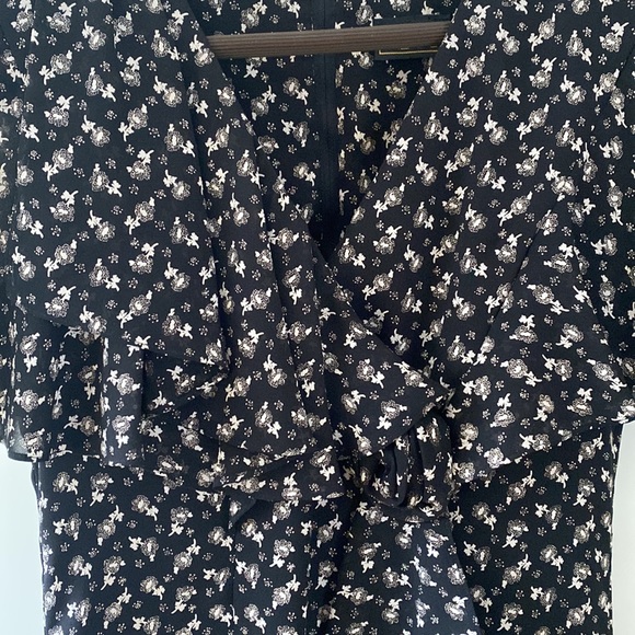 COPY - Vintage ALGO dress Black with white flowers. - Picture 4 of 5